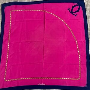 Cartier Pink and Navy Silk Scarf